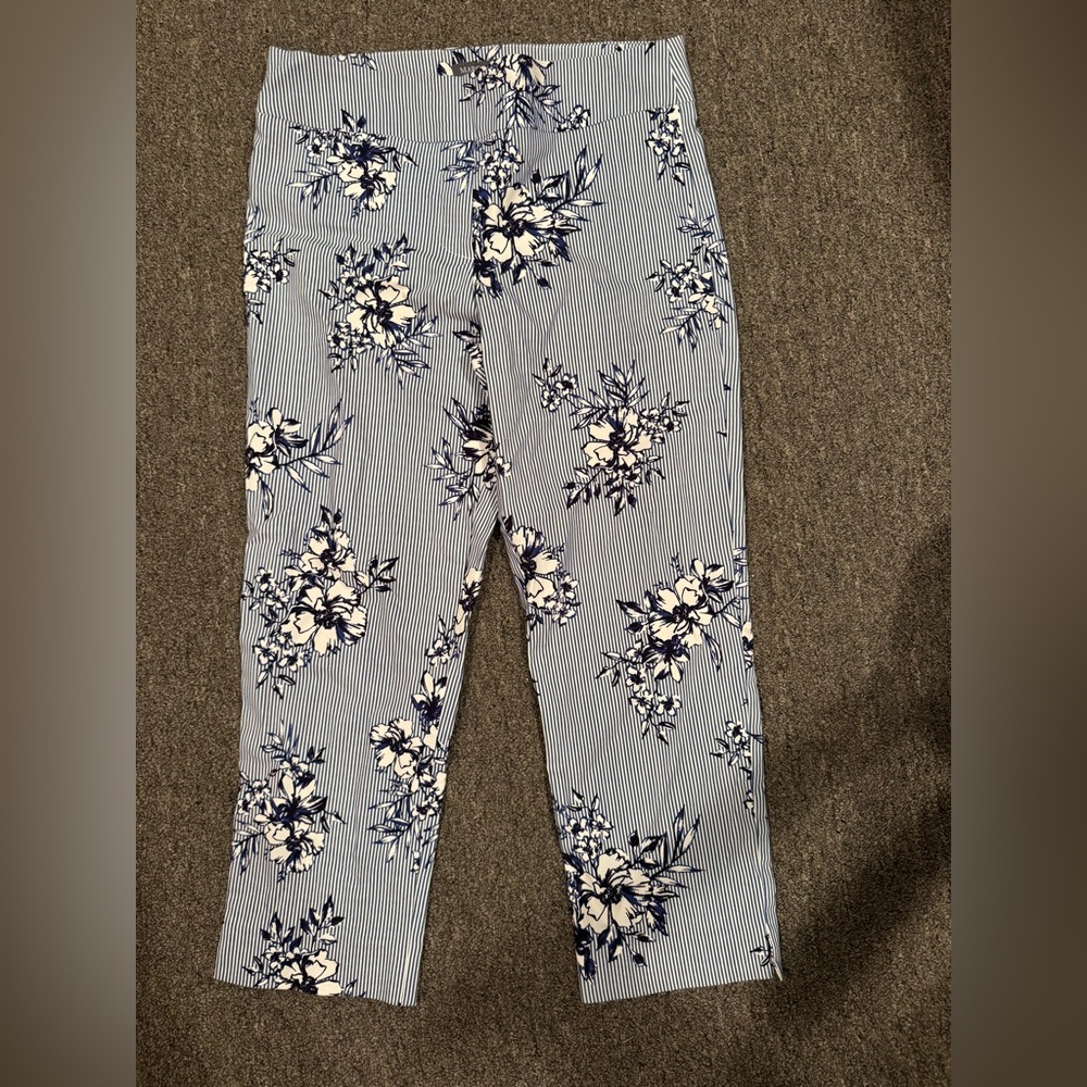 Margaret M Blue and White Floral Pants